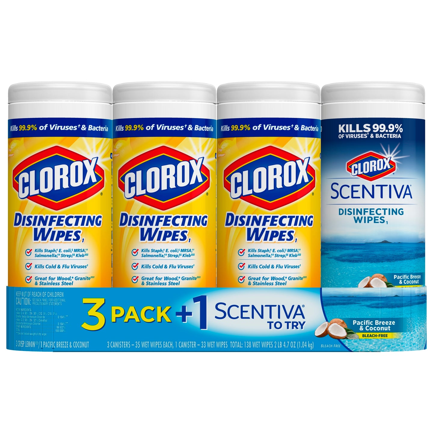 Clorox Bleach-Free Disinfecting and Cleaning Wipes, 35 Count Each, 3 Pack 