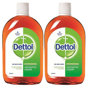 Dettol Antiseptic Disinfectant Liquid 33.8 Ounce (1000 ml) Germ Protection Disinfectant For First Aid, Home and Personal Hygiene (Pack of 2)