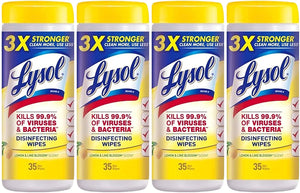 Lysol Disinfecting Wipes, Lemon & Lime Blossom, 35 Count, Pack of 4