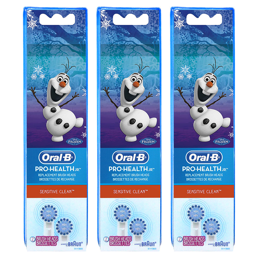 Oral-B Kids Extra Soft Replacement Brush Heads For Electric Toothbrush, Sensitive Clean, Featuring Disney's Frozen, 2 Count, Kids 3+ (Pack Of 3)
